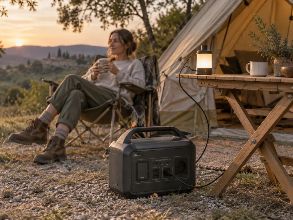 Tragbare Stromstation en situation, Powerstation Test