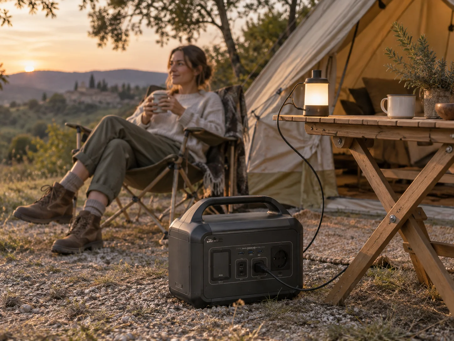 Tragbare Stromstation en situation, Powerstation Test